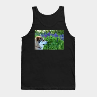 Freyja in the Lupins Tank Top